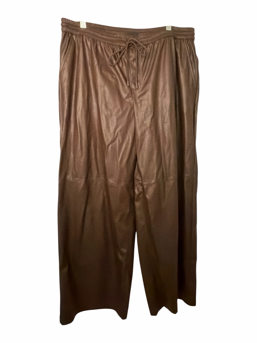 Women's Mid-Rise Wide Leg Faux Leather Pull-On Pants - Future Collective NWOT